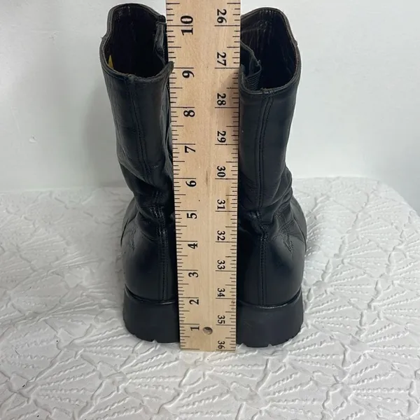 Havana Joe Mid Calf Leather Zipper Black Booties size 37 - Image 6
