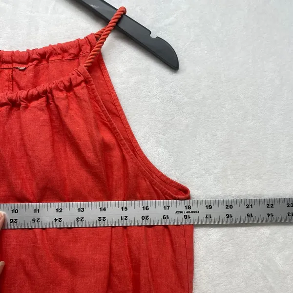 Tommy Bahama womens S Linen‎ Dress Sleeveless Coral Halter Neck Casual Sundress - Image 2
