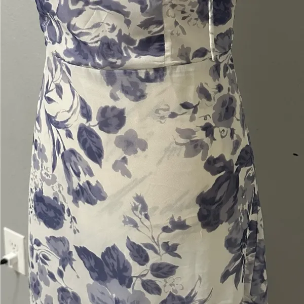 By JL luxe Floral Blue and White Dress spaghetti strap size L new with tags - Image 7