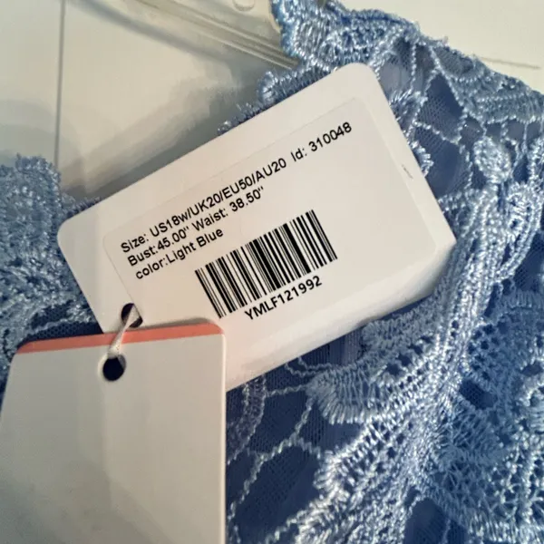 JJs House Light Blue Lace Bodice A-Line Gown 18w nwt - Image 6