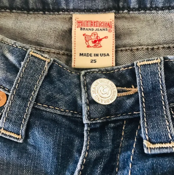 True Religion Straight Leg Blue Jeans - Image 8