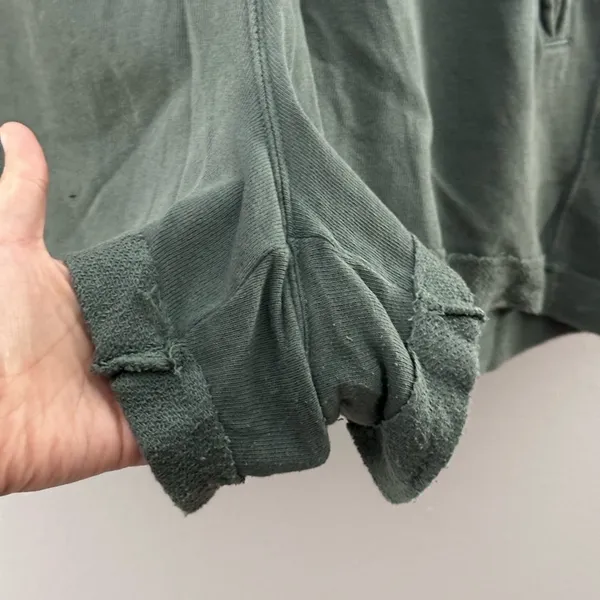 Aerie Women Green Twill Sweat Shorts Elastic Waist‎ size L - Image 3