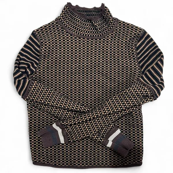 Free People We The Free Mixed Print Mock Neck Sweater - Image 2
