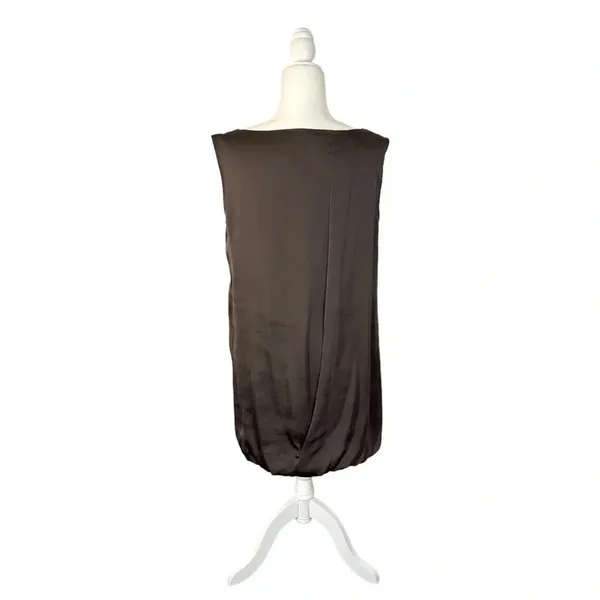 Brochu Walker Brown Silk Lined Sleeveless Bubble Hem Dress - Image 6