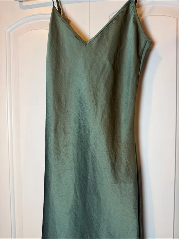 Aritzia Wilfred Satin Slip Midi Dress - Sage Green new with tags - Image 5
