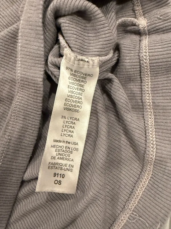 Michael Stars Long Sleeve Grey Ribbed Shirt - Image 3