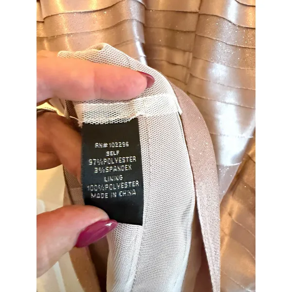 Connected Apparel NWT Champagne Sparkly Dawn Oliva Cocktail Dress - Size 10 - Image 4