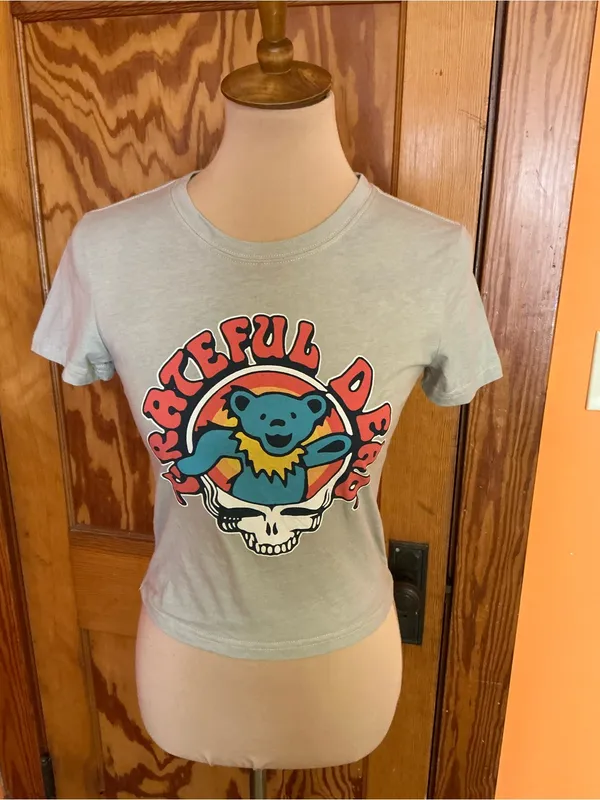 Grateful Dead Dancing Bear Steal Your Face Crop Top Tee 2025 Small - Image 7