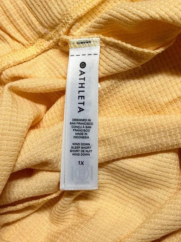 NWT Athleta Wind Down Sleep Shorts 1X Lunaria Yellow Waffle Knit Lounge Plus - Image 7