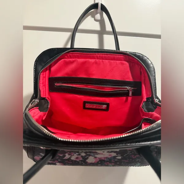 Vintage Charles Jourdan Floral‎ Black Handbag - Image 6