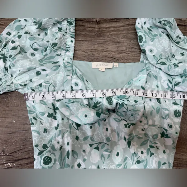 Anthropologie Forever That Girl Sweetheart‎ Floral Mini Dress Mint size small - Image 7