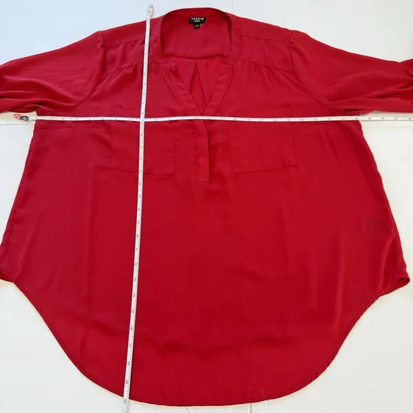 Torrid Harper Red Georgette 3/4 Sleeve Pullover Blouse Size‎ 1X Office Teacher - Image 8