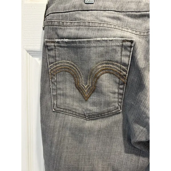 7 For All Mankind Womens Kate Crop Gray Straight Leg Jeans‎ Size 32 Made USA - Image 7