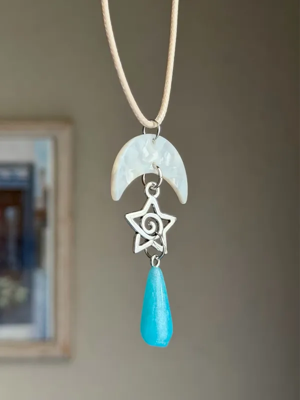 Handmade grunge y2k cute star swirl celestial necklace💫🌀 - Image 4