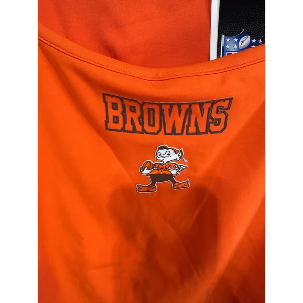 New Era Women's L Orange Long Sleeve Crop Top Cleveland Browns NFL Football - Image 6