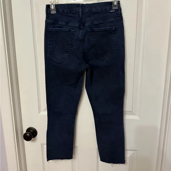 Mother Denim Midnight Blue Wash High Waisted Looker Ankle‎ Fray Jeans - Image 7