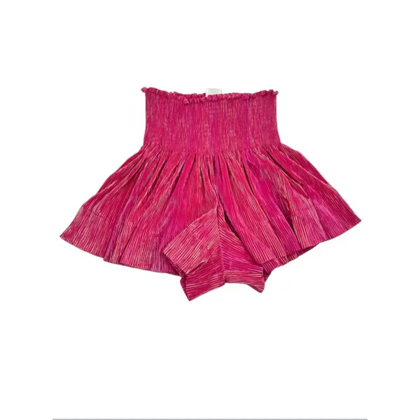 Queen‎ of Sparkles swing shorts pink iridescent metallic pleat sz S - Image 2