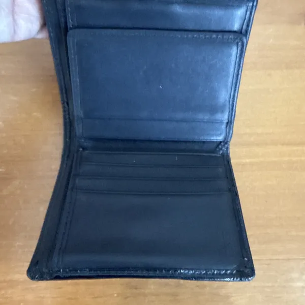 Coach Soho Pleated Black Signature Jacquard Leather Trim Trifold Wallet Y2K - Image 10