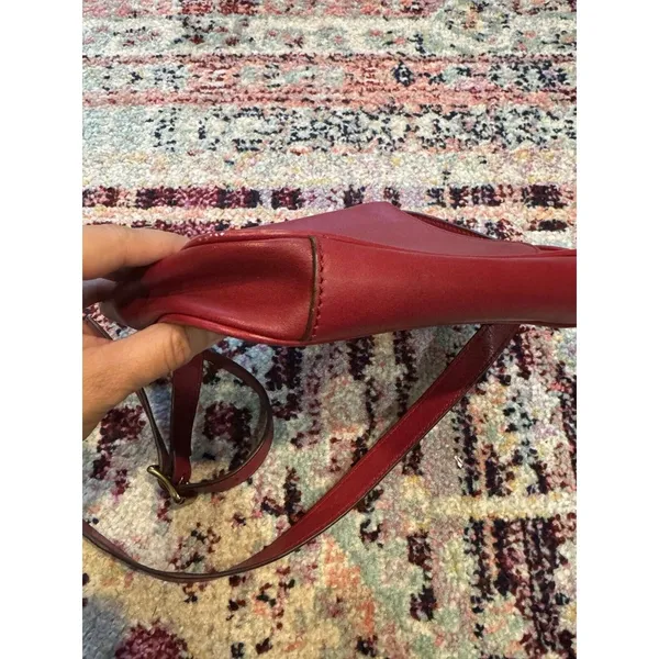 Fossil Crossbody Shoulder‎ Bag Red Leather Purse - Image 2