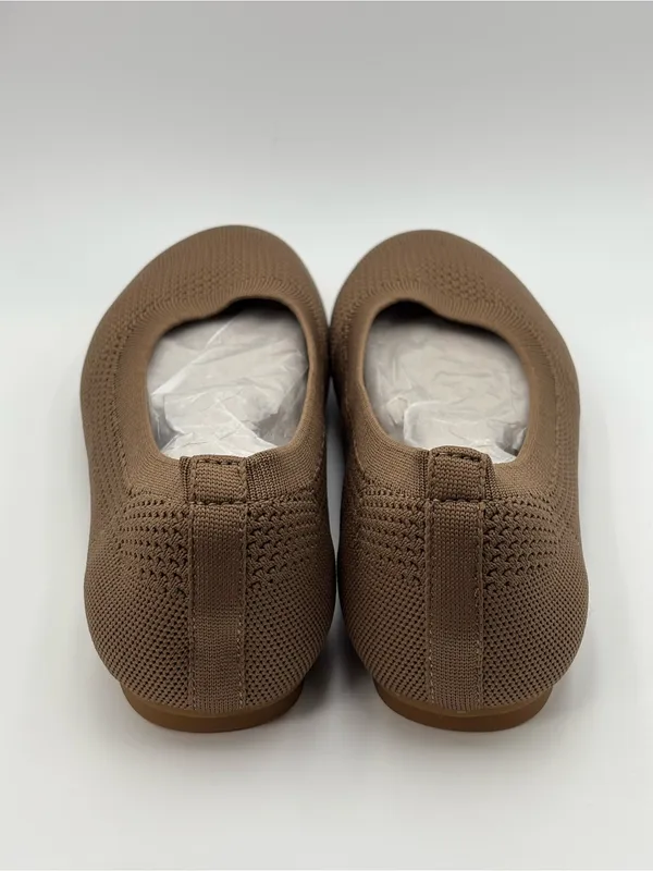 Comfort&soft‎ Knit Ballet Flat in Taupe Breathable Ballet Flats size 11 W - Image 4