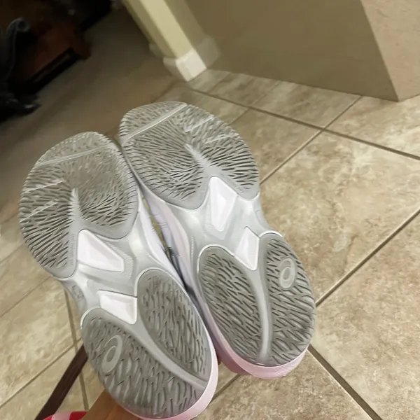 ASICS solution speed athletic Womens Tennis Shoes White Silver Size 8 EUC - Image 6