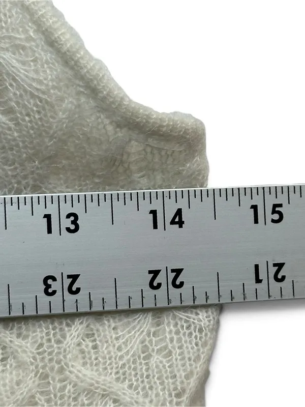 Zara Wool Alpaca Pointelle Knit Tank Top Women’s L White Sleeveless NWT - Image 6