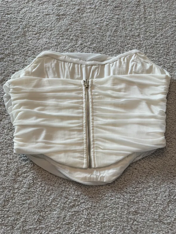 Amazon White Strapless Crop Top - Image 2