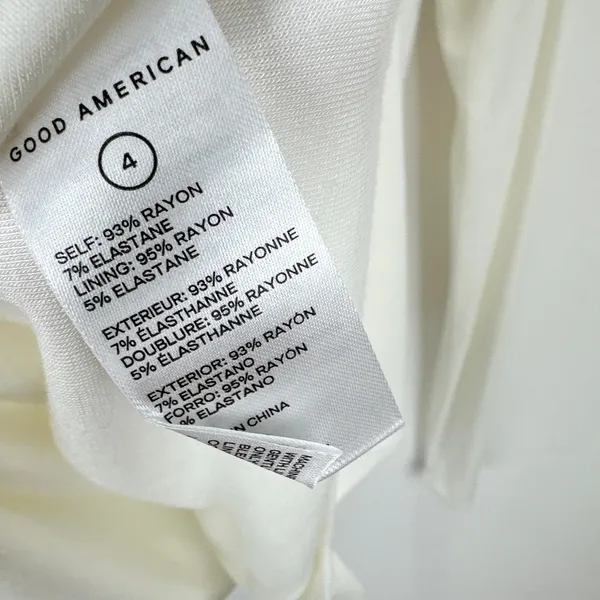 Good American Scoopneck Bodysuit Ivory Stretch Jersey Knit Basics Size 4 XL NWT - Image 11