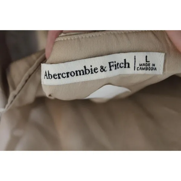 Womens Abercrombie & Fitch Brown Midi Slip Square Neck Dress Size Large L - Image 3