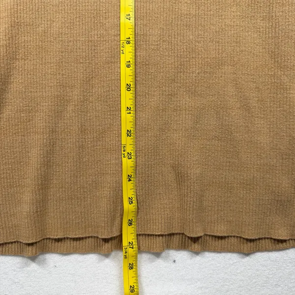 Free People Ribbed Knit Midi Skirt Women’s Medium Brown Side Slit Stretch - Image 9