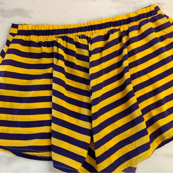 Peach Love California LSU purple and gold stripped shorts - Image 5