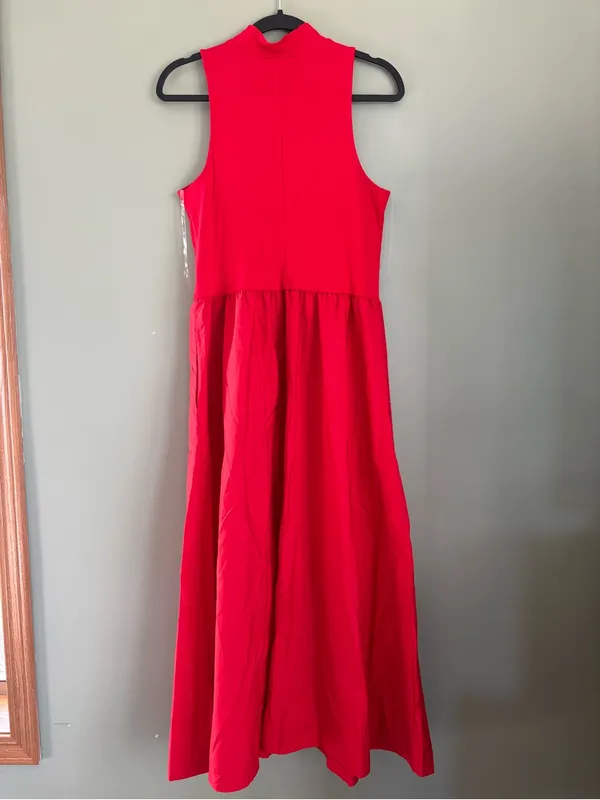 a new day Vibrant Red Sleeveless Mock Neck Maxi Dress - Image 4