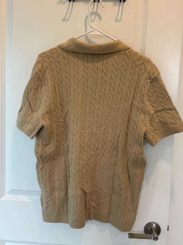 men’s collared shirt Tan Size M - Image 2