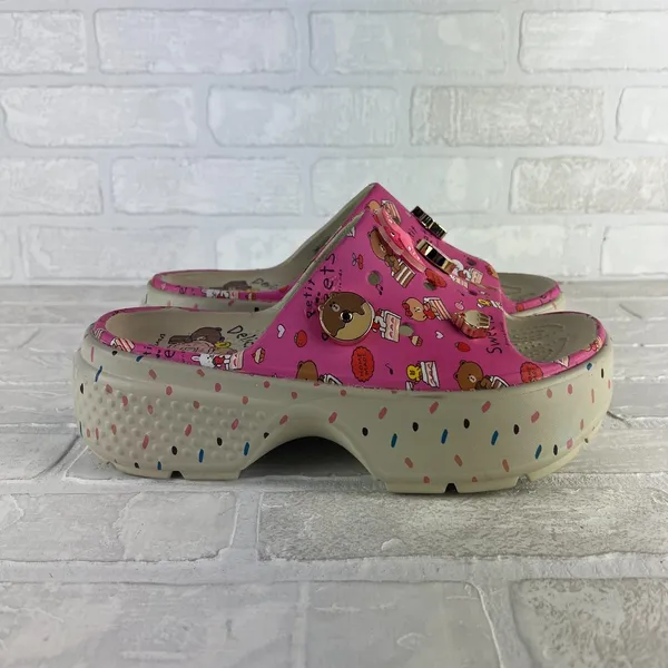 Crocs x Line Friends Stomp Slide Platform Womens 9 Petit Sweets Sandal Unisex M7 - Image 2