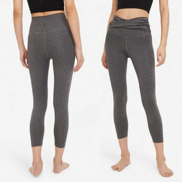Nike • Yoga Polka Dot Black and Grey High Waisted Size Small - Image 2