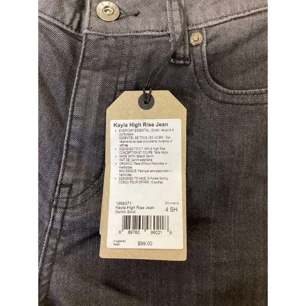 Prana Kayla High Rise Jeans Womens 4 Short Charcoal Grey Organic Denim 1968371 - Image 3