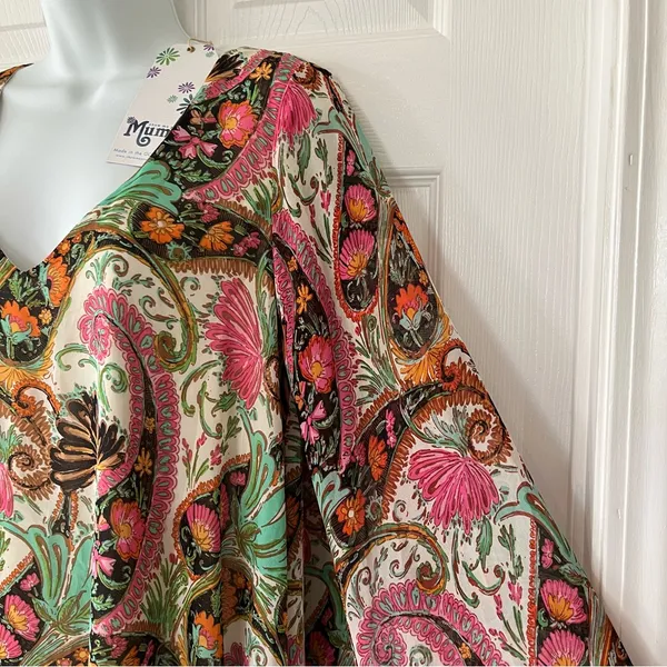 Show Me Your Mumu Mal Top Pink Green Paisley Womens Size Small Long‎ Sleeve NEW - Image 13