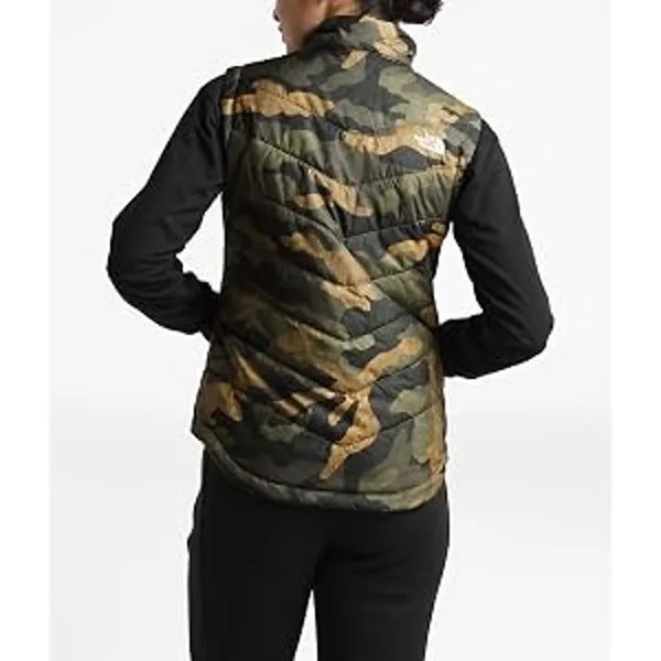 The North Face NWOT Tamburello 2 Burnt Olive Green Waxed Camo Print Puffer Vest - Image 3