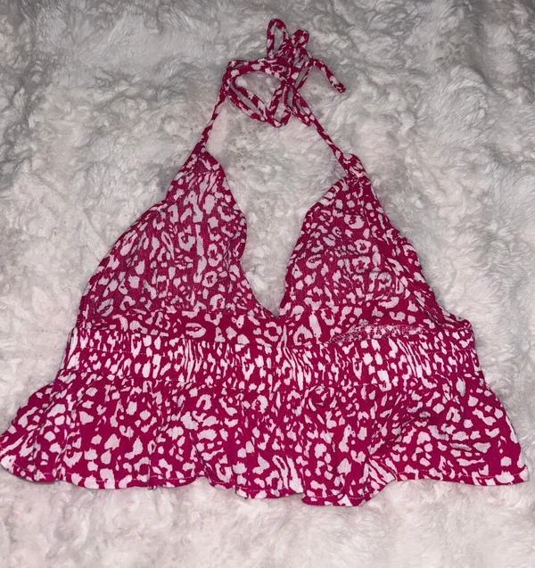 SheIn Pink leopard print halter top - Image 3