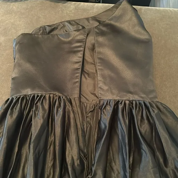 Women’s Black Satin One Shoulder Prom Party Formal Dress with Leg Slit Size 16 - Image 6