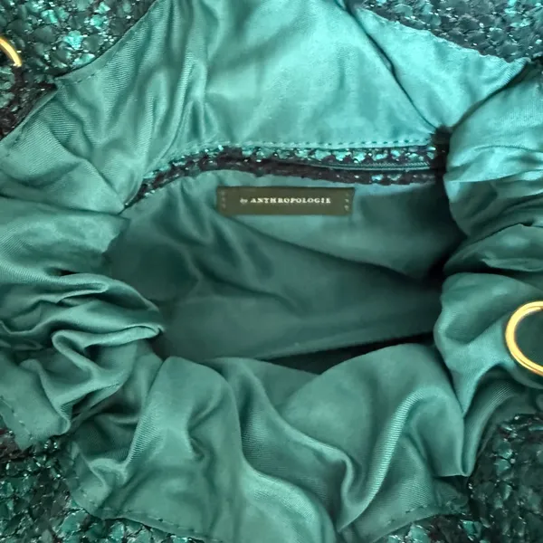 Anthropologie Jory clutch / crossbody bag, dark green. - Image 4