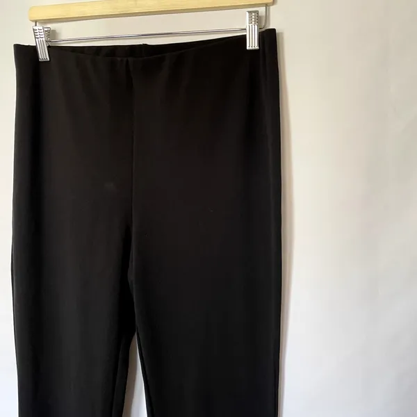 H &‎ M pull on black trousers elastic waist women's size large boot cut work - Image 2