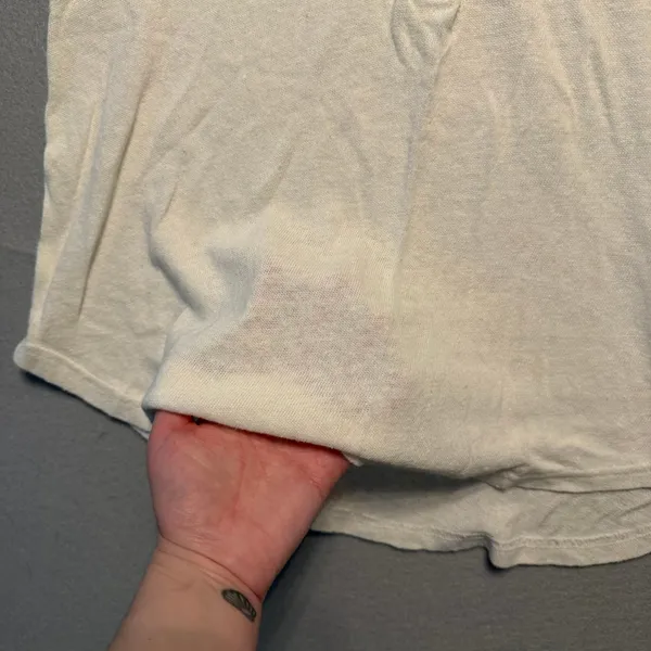 Faherty Hemp Cotton Henley Top Shirt Cream 3/4 Sleeve Women Size S - Image 4