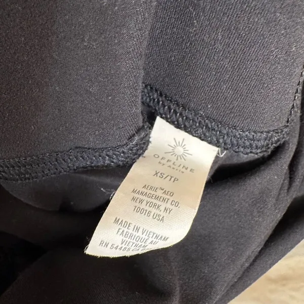 Aerie The Hugger Black Foldover Hi Rise Flare Leggings XS - Image 4