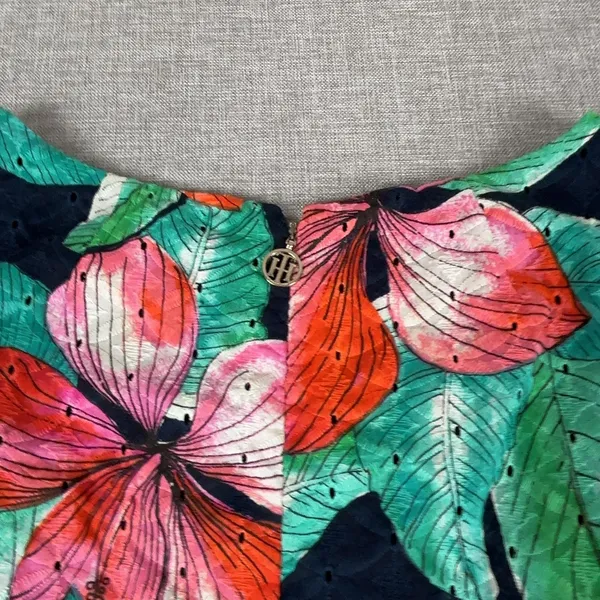 Tommy Hilfiger Dress Womens 6 Floral Fit Flare Sleeveless Knee Length Tropical - Image 9