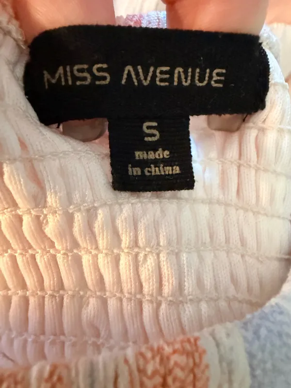 Miss Avenue Striped Strapless Maxi Dress in Peach & Light Blue - Image 5