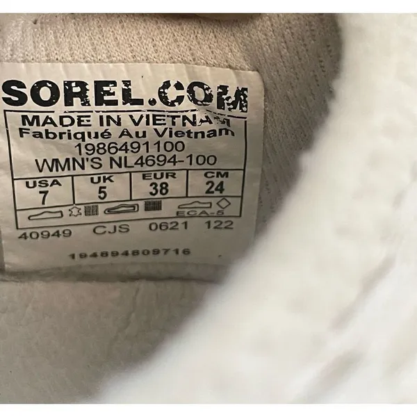 Sorel Kinetic Impact Women’s Size 7 Sneakers Cream/ Yellow Slip on Comfortable - Image 9