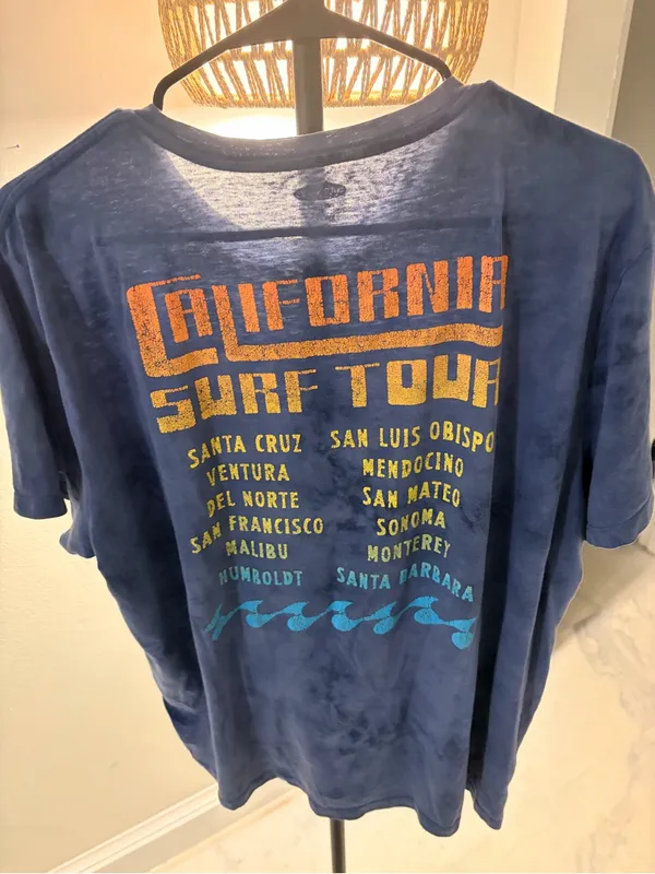 Old Navy Navy Tie-Dye Tee with Multicolor Surf Logo - Image 5