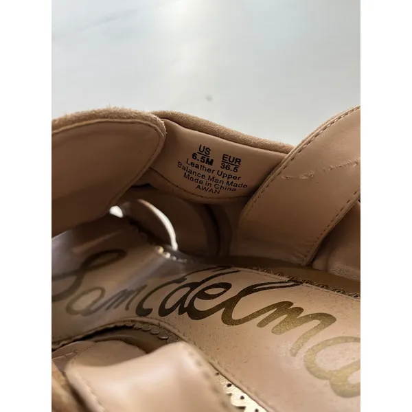 Sam Edelman Tan Suede Espadrille‎ Wedge Sandals Bow Ankle Strap Women Size 6.5M - Image 7