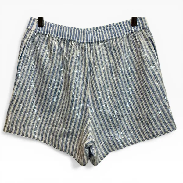 NEW Anthropologie The Wren Boxer Shorts: Sequin Edition - Light Blue Small‎ - Image 5